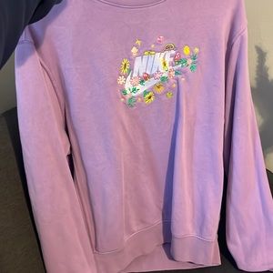 Purple Embroider Nike Sweater